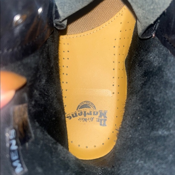 DR. MARTENS HADLEY ALL BLACK 8-Tie PEBBLED LEATHER BOOTS Men’s NWOB - Picture 8 of 13